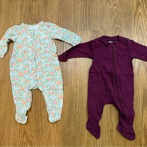 Gap & Old Navy Floral and Purple Kids Footies